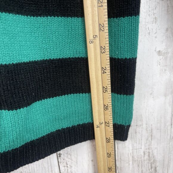 Vintage 80s Cherry Stix Limited CSL Sweater Women Small Stripe Green Black Retro - Picture 10 of 10
